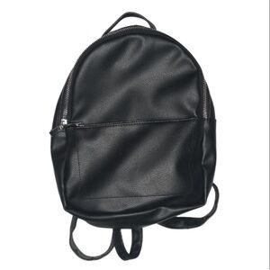 Black Medium Woman vegan Backpack Leather Backpack